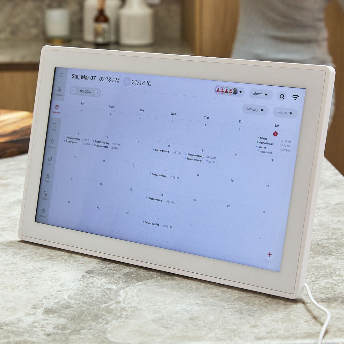 Momnt 15" Digital Calendar with Glass Screen